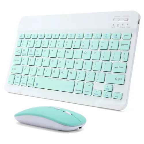 Image of Acolarid Rechargeable Bluetooth Keyboard & Mouse Combo for iPad, Ultra-Slim Portable Wireless Mouse Keyboard for iPad Pr