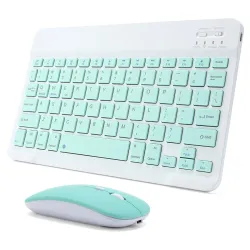 Acolarid Rechargeable Bluetooth Keyboard & Mouse Combo for iPad, Ultra-Slim Portable Wireless Mouse Keyboard for iPad Pr