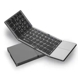 Acoucou Go-Tecz Foldable Bluetooth Keyboard, Wireless Keyboard With Touchpad, Pocket Size USB Rechargeable Bluetooth Key