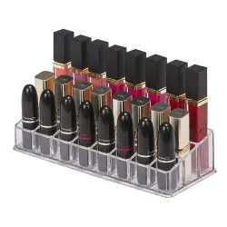 Acrylic 24 Grid Makeup Organizer Drawer Desk Cosmetic Display Stand Brushes
