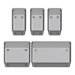 JIALTO 5-Piece Acrylic Drawer Organizer Tray Set – Clear Plastic Multipurpose Storage Bins for Makeup