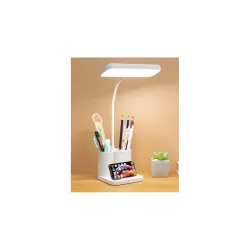 Rylan Acrylonitrile Butadiene Styrene 3 Color Table Lamp for Study with Phone Holder Flexible Arm LED Touch Light with S