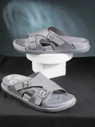 action Men AN-52 Slider Sandal  (Grey , 7)