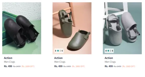 Image of Action Men's Clogs & Shoes at 90% Discount 