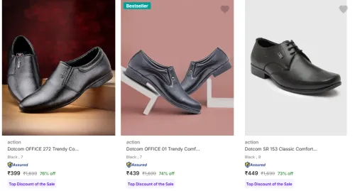 Image of Action Men’s Formal Shoes upto 76% Discount