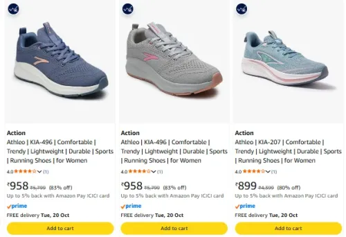 Image of Action Womens Sport Shoes at minimum 80% Discount