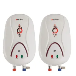 ACTIVA 3 LTR Instant 3 KVA Special Anti Rust Coated Tank Geyser with Full ABS Body with 5 Year Warranty HOTMAK (Ivory) Combo Pack of 2