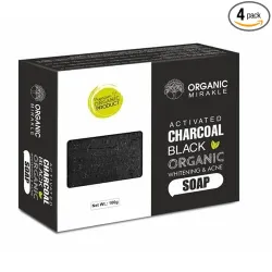 Activated Charcoal Black Soap for Whitening (100g, Pack of 4)