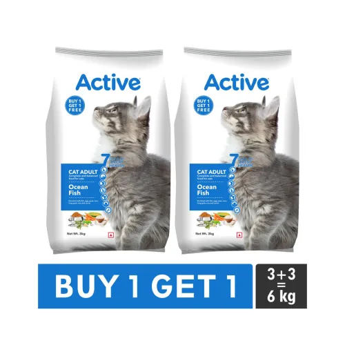 Image of Active Buy 1 get 1 Ocean Fish 6 kg (2x3 kg) Dry Adult Cat Food