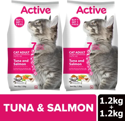 Image of Active Tuna And Salmon 2.4 kg Dry Adult Cat Food (Buy 1 Get 1 )