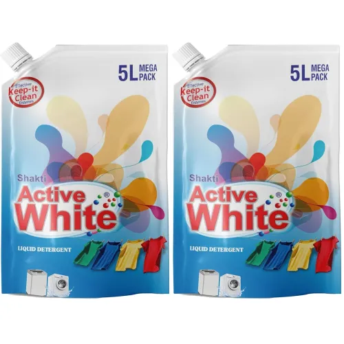 Image of Active White Liquid Detergent - 5L Mega Pack | Lavender Fragrance | Front Load & Top Load Machine Wash & Bucket Wash Exp
