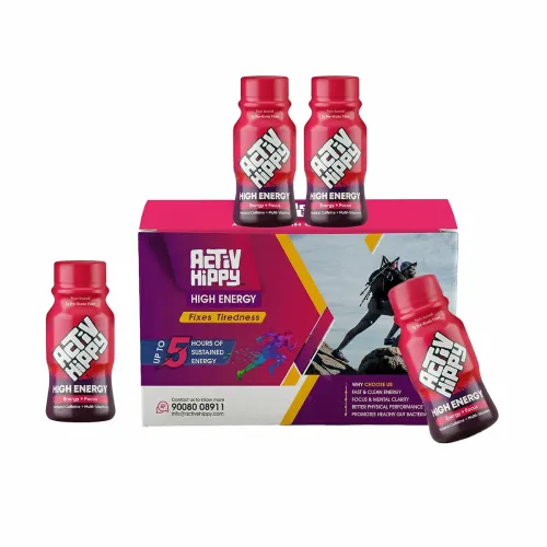 Image of ActivHippy High Energy Drink Shots Pack of 4 x 60 ml