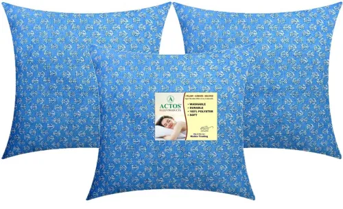 Image of ACTOS Microfibre Cushion Pack of 3 Floral (Light Blue)