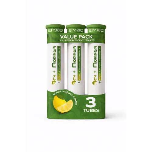 Image of ACV + Moringa Effervescent Tablets With Probiotics, (Pack of-3) 