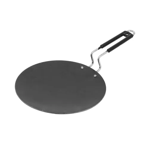 Image of Add2Cart Pre-Seasoned Iron Concave Tawa with Silicone Grip for Dosa/Chapathi, 22.86cm/9 in, 0.8 kg, Gas Compliant, 100% 