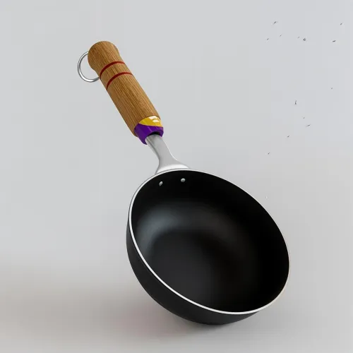 Image of Add2Cart Pre-Seasoned Tadka Pan – 400ml, Gas Compatible, Wooden Handle