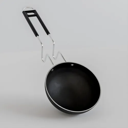 Image of Add2Cart Pre-Seasoned Tadka Pan(Black Stainless Steel, 400ML)