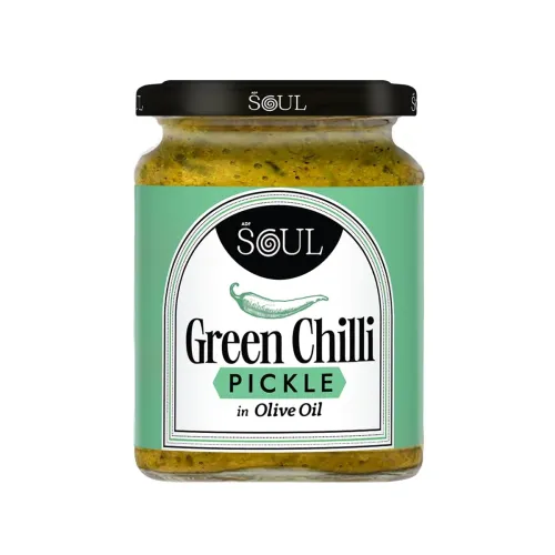 Image of ADF Soul’s Spicy green chillies pickled in 100% Olive Oil with bold, tangy and traditional Indian spices | 265g
