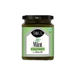 ADF Soul Mint Chutney Made in 100% Olive Oil | Cool and Vibrant,Offers The Perfect Blend of Mint, Green Chillies | Serve