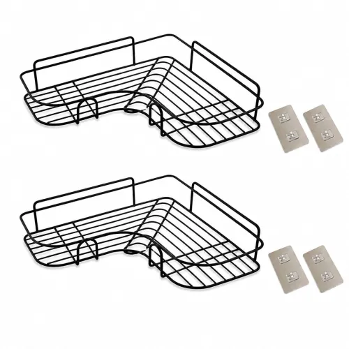 Image of Adhesive Wall-Mounted Corner Shelf Rack