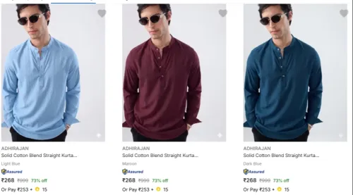 Image of Adhirajan Men's Kurtas Flat 73% Off