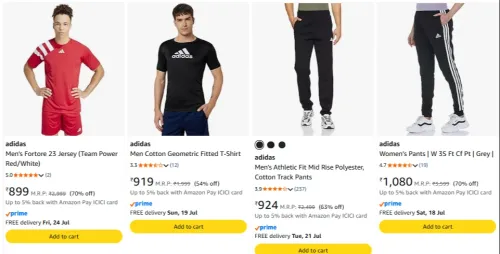 Image of Adidas Clothing minimum Discount @ 70%