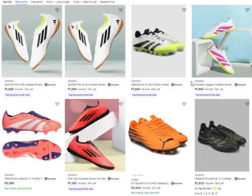 Image of ADIDAS Football Shoes For Men Flat 80% Discount 