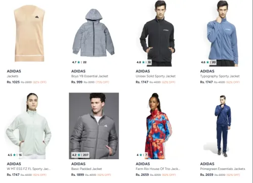Image of Adidas Jackets at minimum 75% Discount
