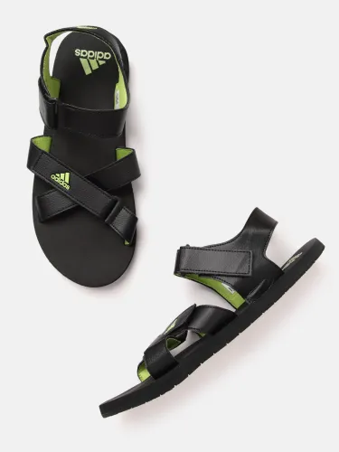 Image of ADIDAS Men Black Solid Traso Sports Sandals