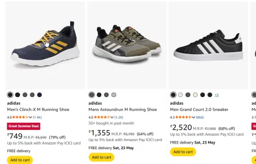 Image of Adidas Men's Shoes Starting at ₹749