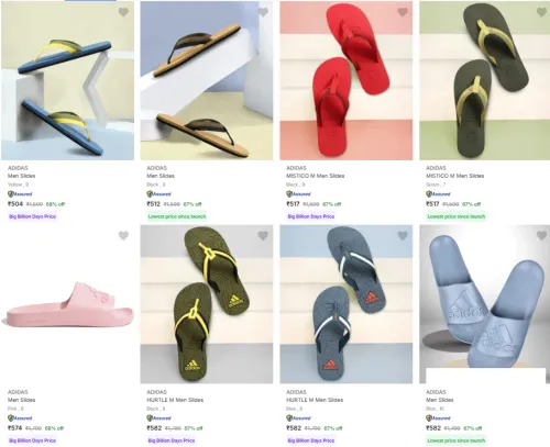 Image of Adidas Men’s slides starting @ ₹504