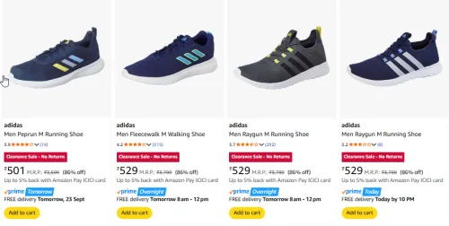 Image of Adidas Men Shoes Starting @ ₹501