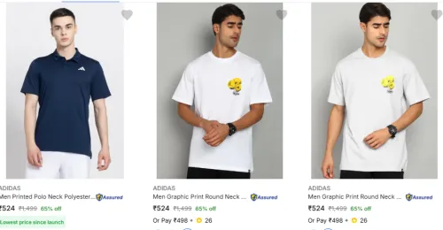Image of Adidas Men T-shirt Minimum 60% Discount