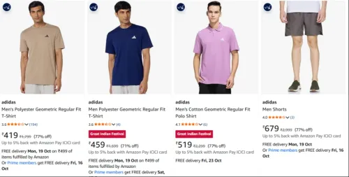 Image of Adidas Men's Clothing at minimum 75% Discount