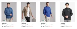 ADIDAS Mens Jackets at minimum 62% Discount