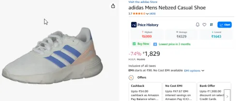 Image of adidas Mens Nebzed Casual Shoe