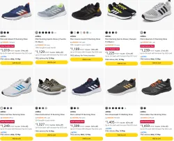 Adidas Mens running shoes starting @ ₹1019