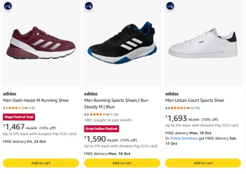 Image of adidas Mens Shoes at minimum 62% Discount