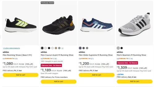 Image of Adidas Men's Shoes at minimum 70% Discount