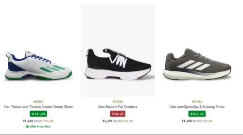 Image of Adidas Men's Shoes at Minimum 72% Discount