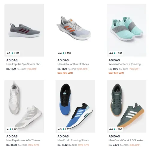 Image of Adidas Men's Shoes at Minimum 74% Discount