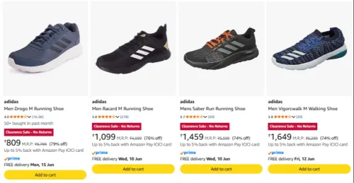 Image of Adidas Men's Shoes at Minimum 71% Discount