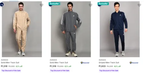 Image of ADIDAS Men's Tracksuits at minimum 61% Discount