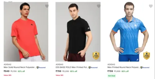 Image of Adidas Men's Tshirts upto 65% Discount 