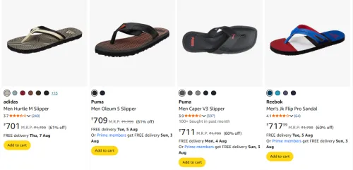 Image of adidas & Puma Men Slippers Minimum 60% Discount