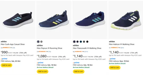 Image of Adidas Shoes at minimum 70% Discount
