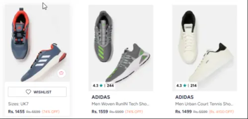 Image of Adidas Store at minimum 70% Discount