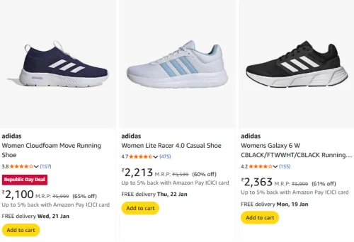 Image of Adidas Women's Footwear at Minimum 60% Discount
