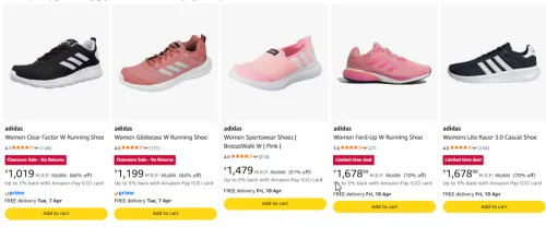 Image of Adidas womens shoes upto 50% discount 