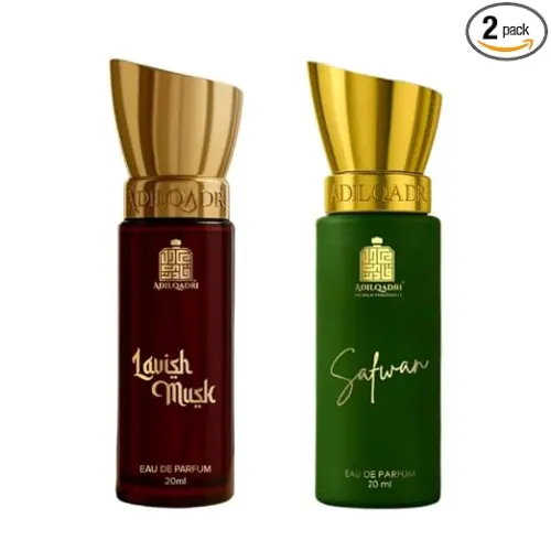 Image of Adilqadri Lavish Musk & Safwan Eau De Parfum Combo for Men & Women, 20ml Each | Musky Powdery Fresh Floral Citrus Fragra